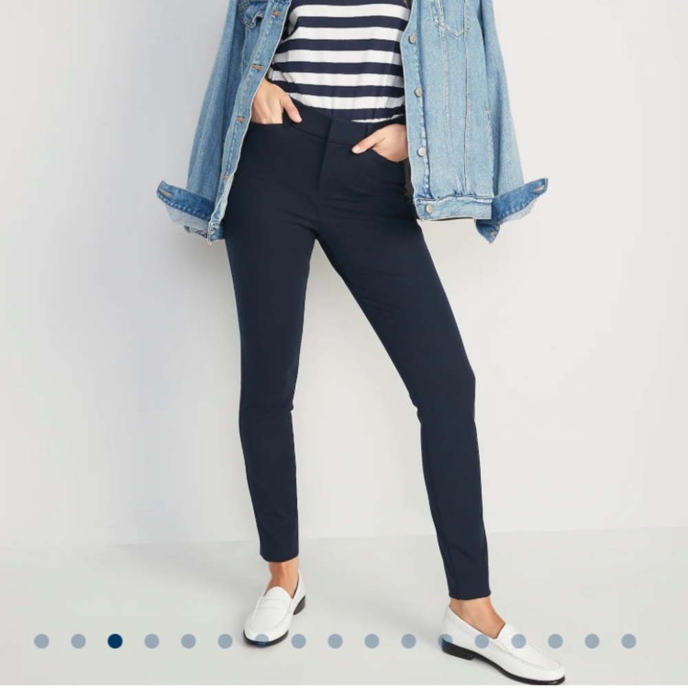 NWT Old Navy Pixie Trousers 12 Medium Color Navy Skinny Ankle Pants Work Office